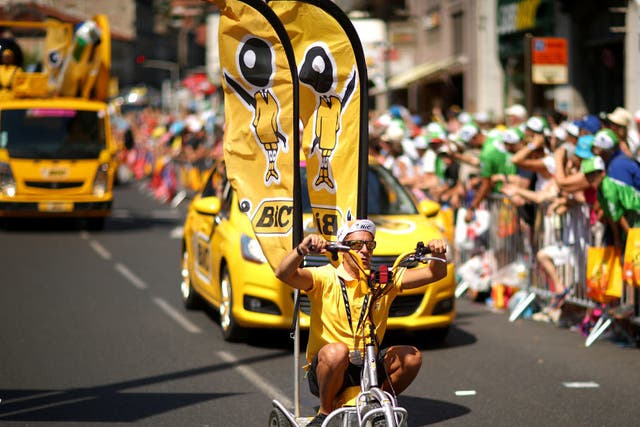 The publicity caravan during the 2017 Tour de France
