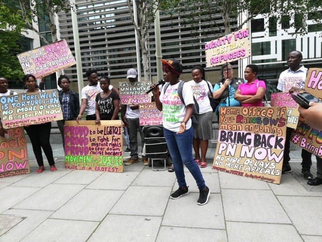 Protests have been staged outside the Home Office in support of PN’s return (