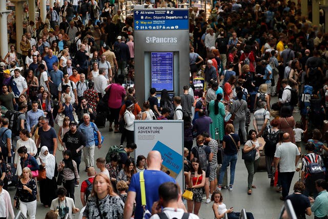 Commuter chaos at St Pancras on Friday after overhead lines came down