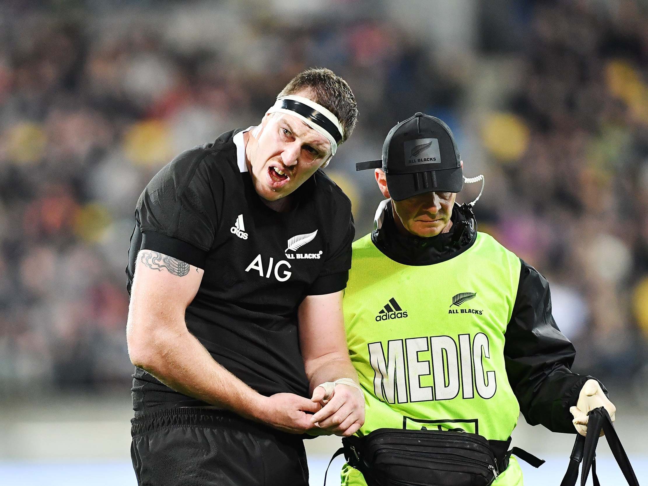 Brodie Retallick suffered a dislocated shoulder in New Zealand's 16-16 draw with South Africa