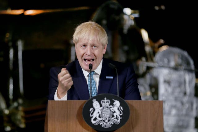 Boris Johnson delivering his ‘northern powerhouse’ speech