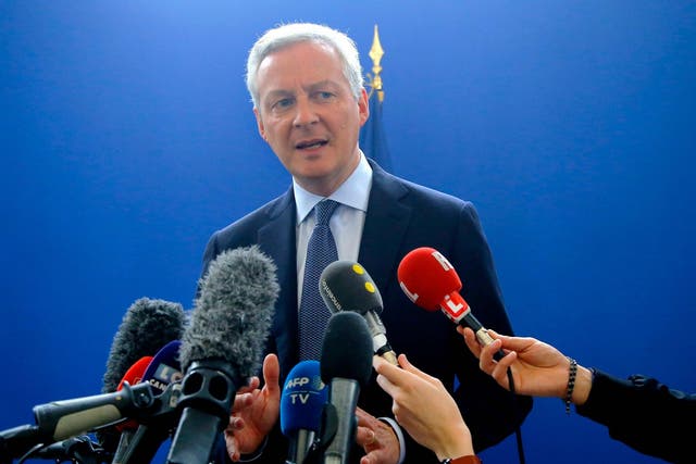 French Finance Minister Bruno Le Maire speaks to the media during a press conference at the finance ministry in Paris, France