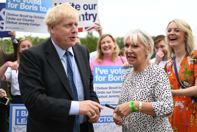 Boris Johnson with Nadine Dorries during the Conservative leadership election