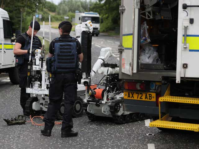 Police discovered an explosive device in County Armagh, Northern Ireland, that they believe was used in an attempt to kill officers