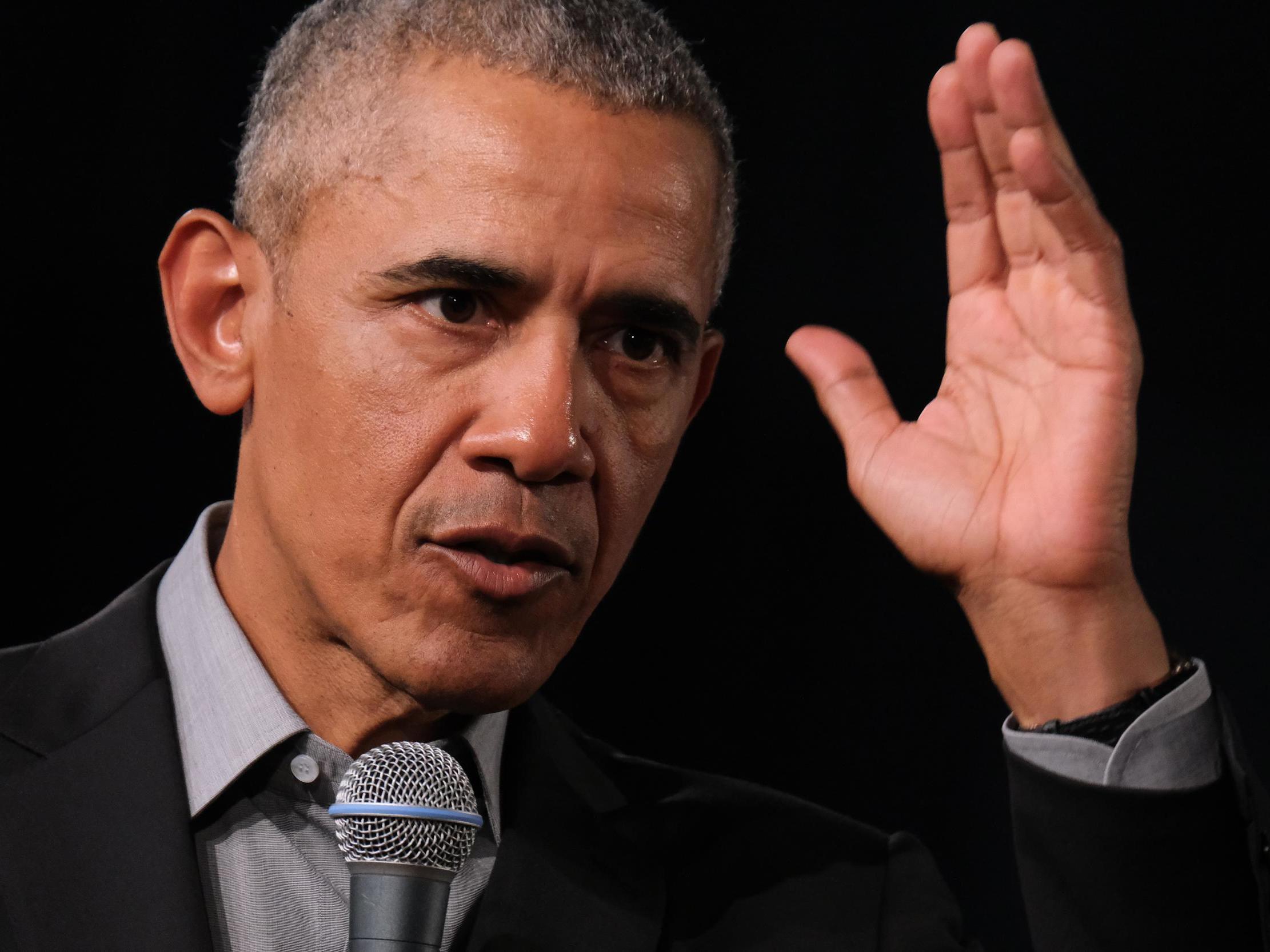 Barack Obama said he was 'proud' of former colleagues for their op-ed criticising Donald Trump's racism