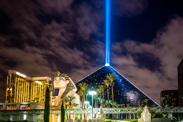 Swarm of grasshoppers has invaded Las Vegas, drawn to huge beam of light emanating from Ancient Egypt-themed Luxor Hotel
