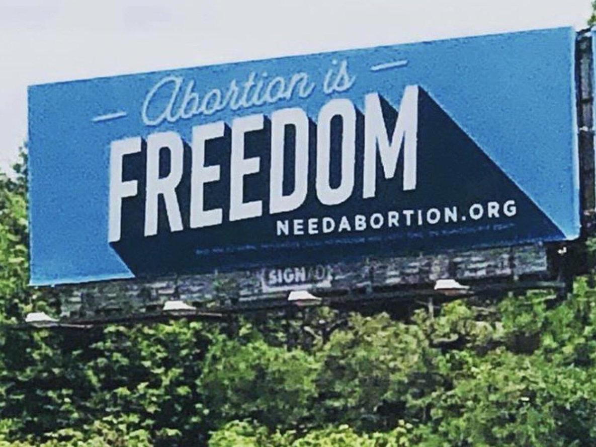 the　protest　unborn'　The　The　declaring　Independent　all-male　freedom':　Pro-choice　'sanctuary　for　is　Abortion　council　city　billboard　adverts　Independent