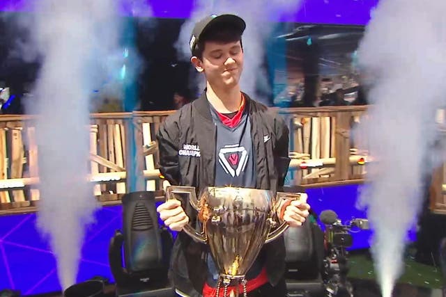 Kyle ‘Bugha’ Giersdorf looked to be in shock after winning the grand prize of $3 million at the Fortnite World Cup finals in New York