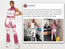 You can now buy a jumpsuit inspired by the viral wine-spill outfit