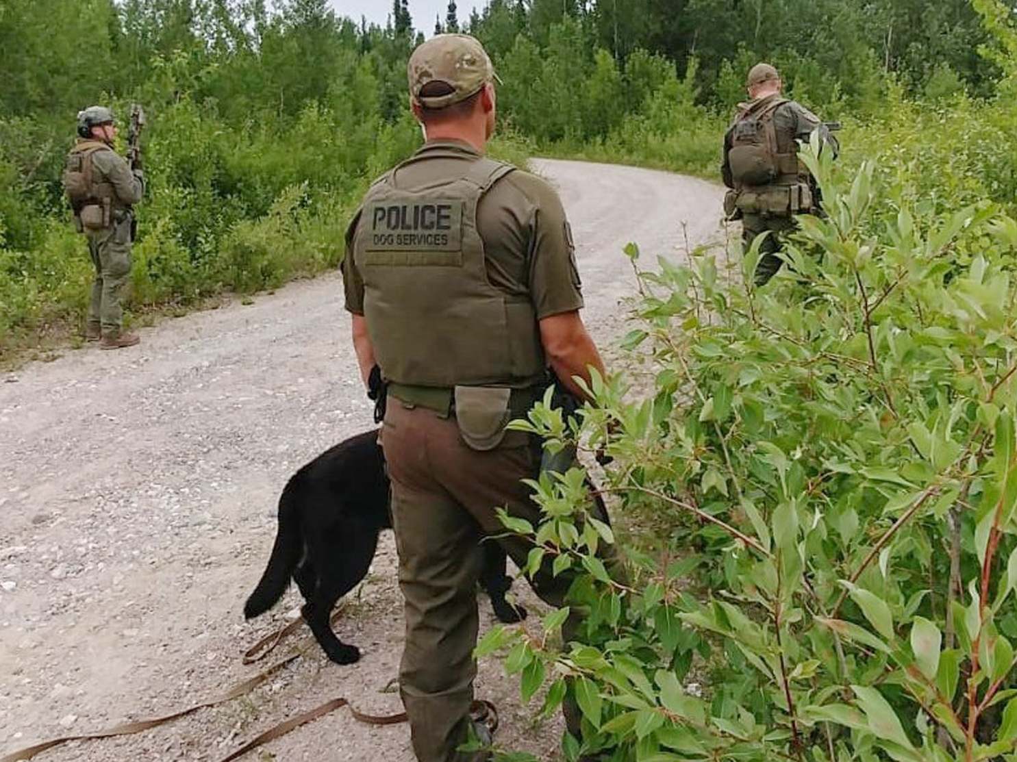 RCMP officers searching in the Gillam area of Manitoba