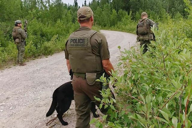 RCMP officers searching in the Gillam area of Manitoba
