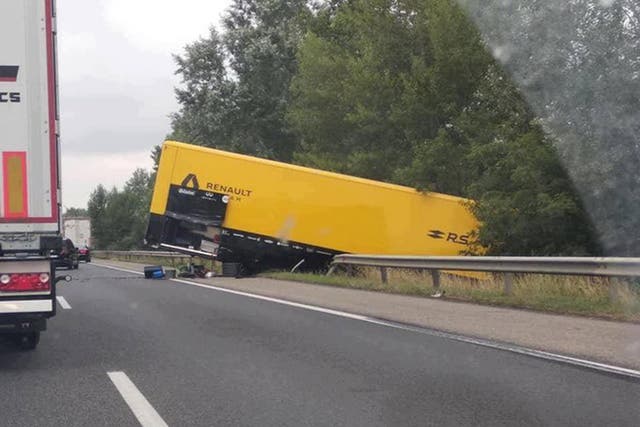 Renault confirmed one of their team lorries was involved in an accident in Hungary