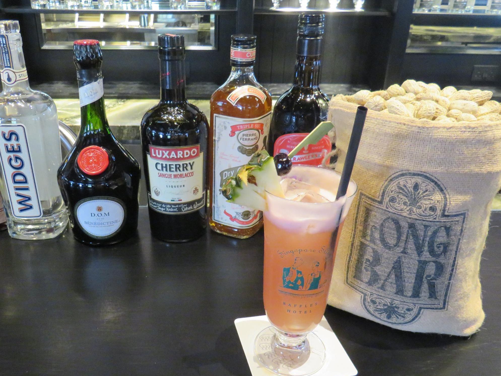 The ingredients of a Singapore Sling