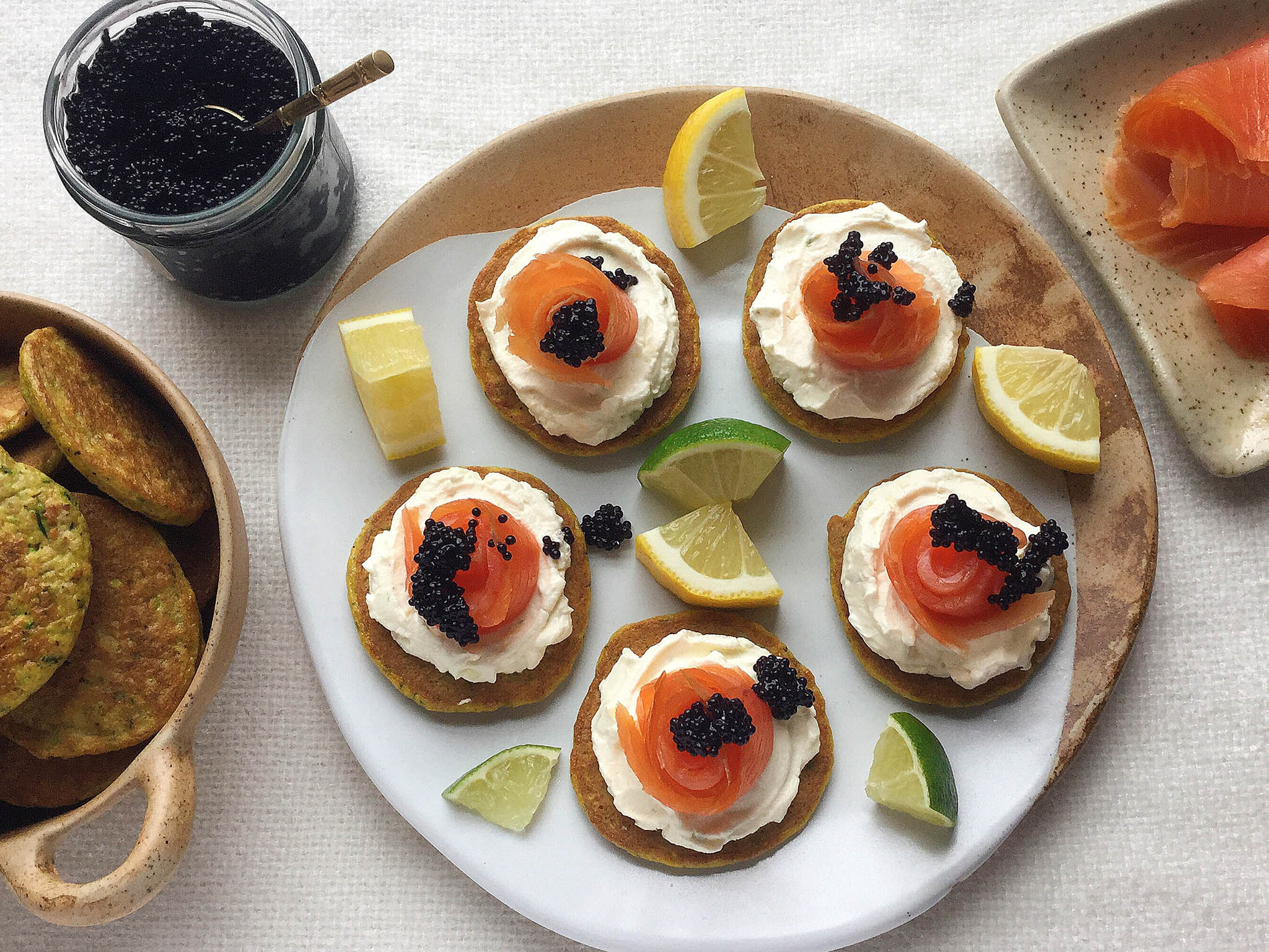 Gluten-Free Blinis with Herbed Cream + Caviar – Goodness Avenue