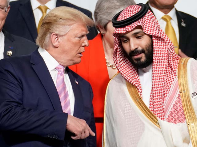 Donald Trump speaks with Saudi Arabia's Crown Prince Mohammed bin Salman at recent G20 summit