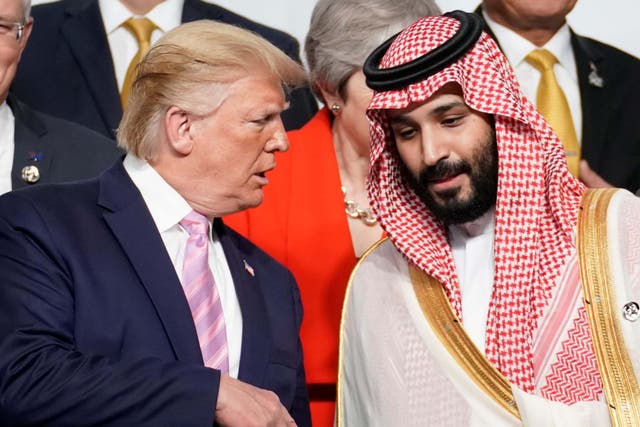 Donald Trump speaks with Saudi Arabia's Crown Prince Mohammed bin Salman at recent G20 summit