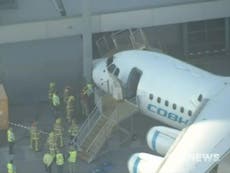 Plane hits light tower at Perth airport with a ‘massive jolt’