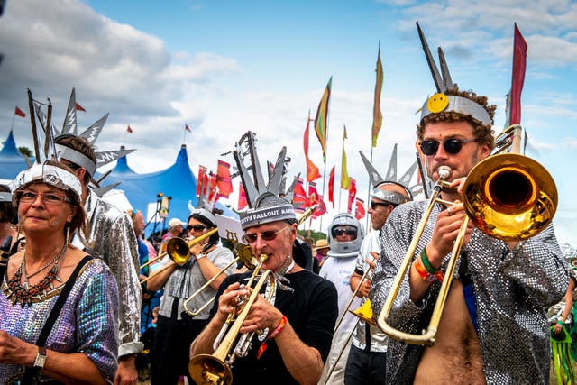 The Fallout Marching Band performs at Womad festival (Borkowski)