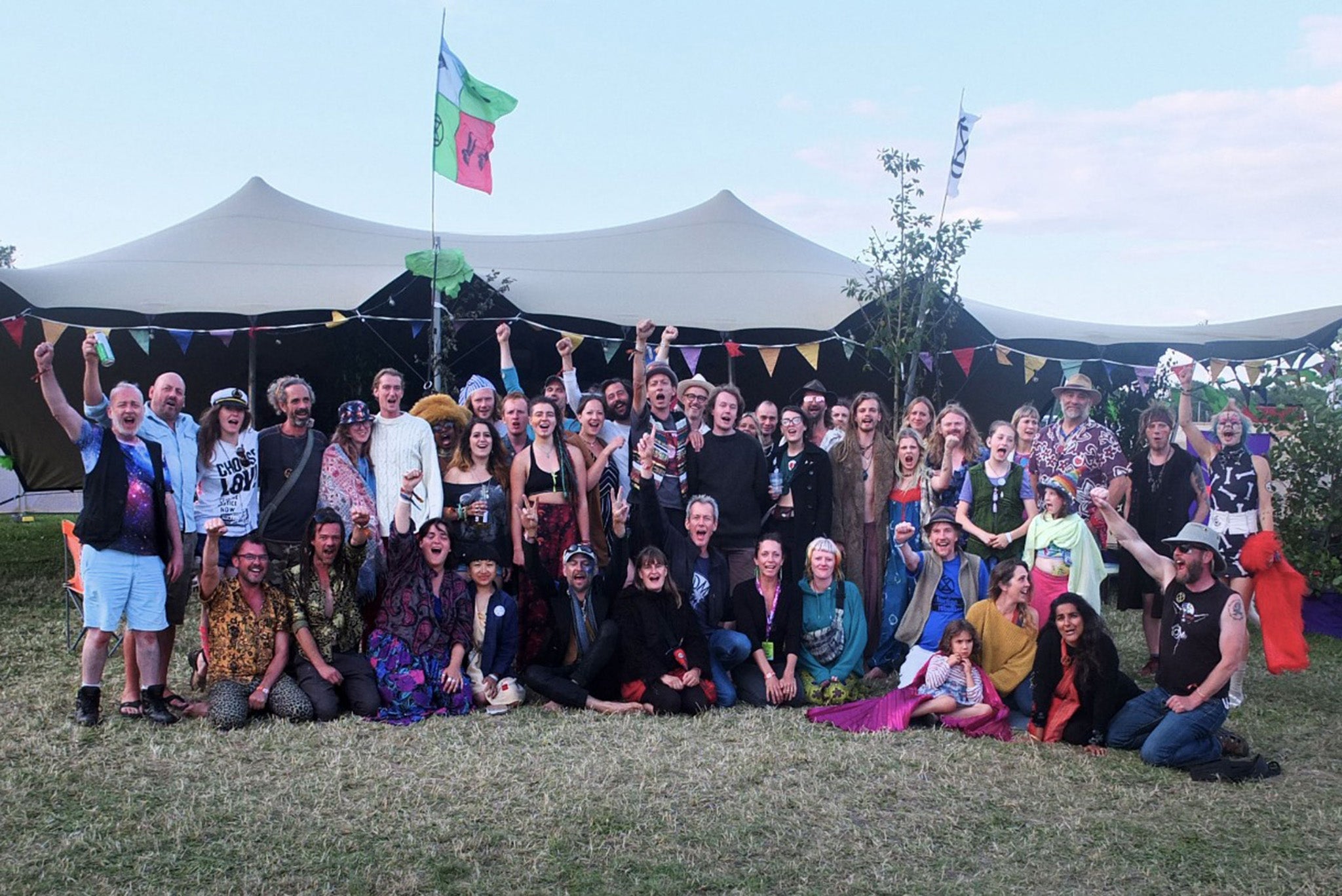 Members of the Extinction Rebellion crew at Womad festival