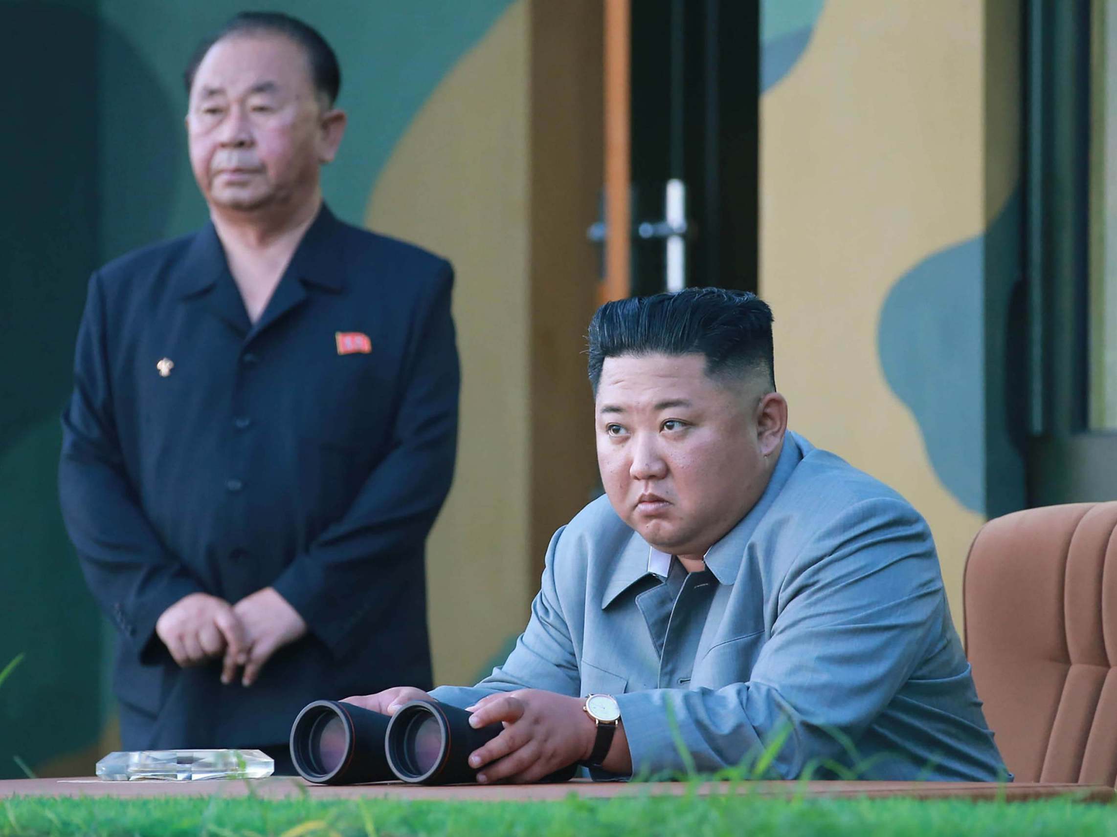 Kim Jong-un watches on as two new tactical guided short-ranged missiles are launched in North Korea on 24 July
