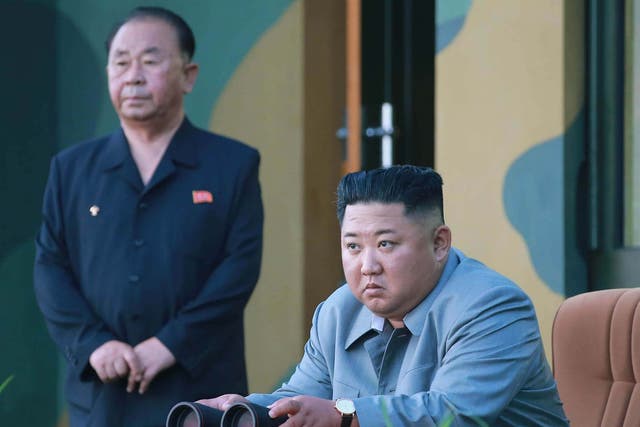 Kim Jong-un watches on as two new tactical guided short-ranged missiles are launched in North Korea on 24 July