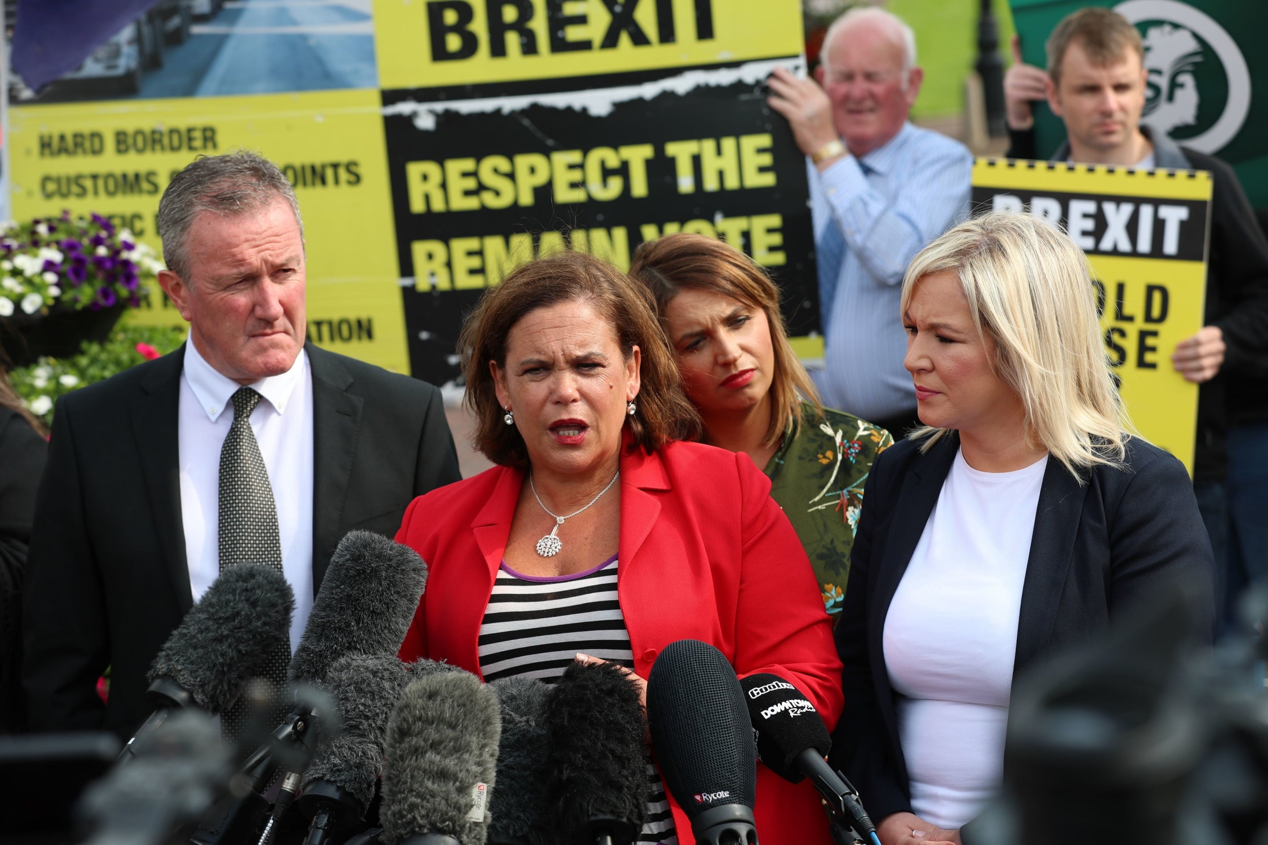 Sinn Fein's Mary Lou McDonald spoke after her meeting with Mr Johnson