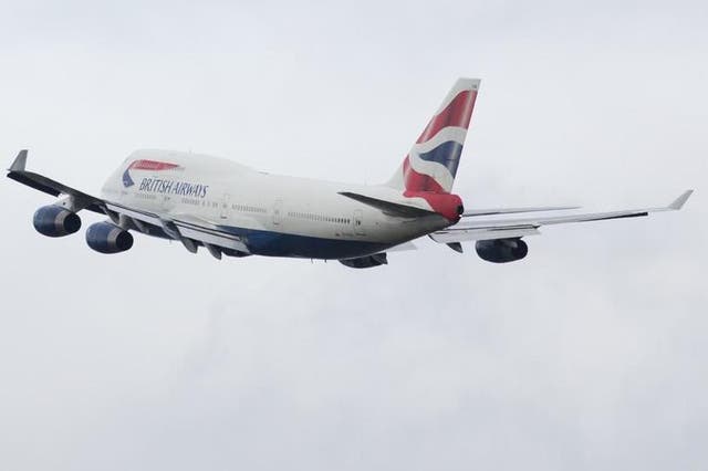Take off: a Boeing 747 on its way from Heathrow airport