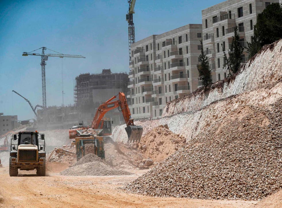 Jewish settlement construction in the mainly Palestinian eastern sector of Jerusalem in July 2019