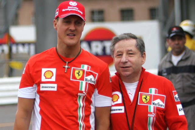Michael Schumacher was joined by Jean Todt to watch the German Grand Prix