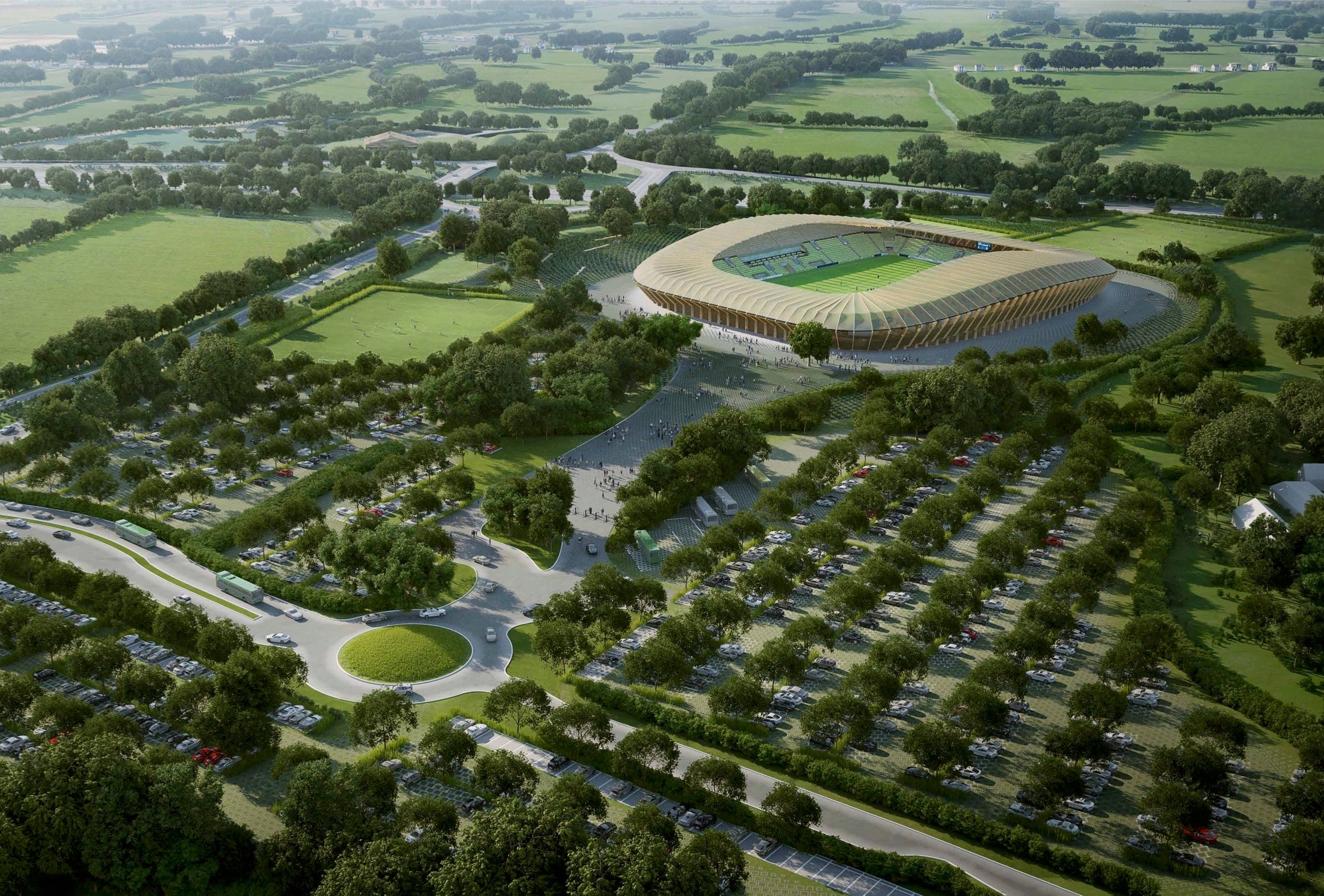 Artist’s impression of the proposed new stadium (Zaha Hadid Architects)