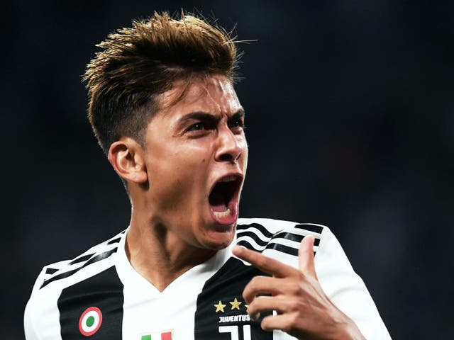 Paulo Dybala celebrates scoring for Juventus