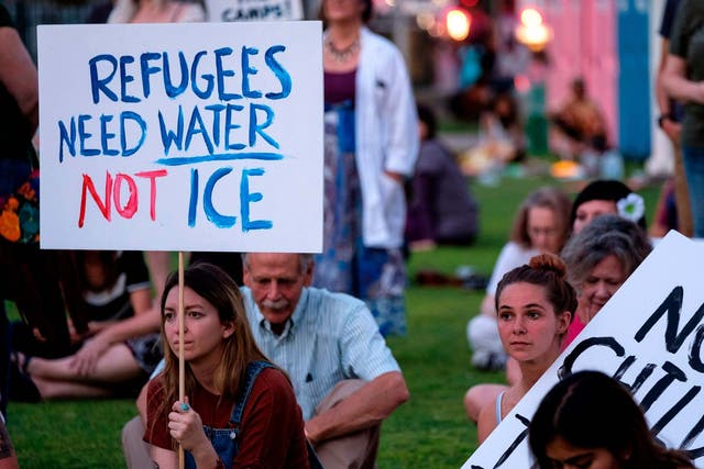 Anti-deportation protesters in El Paso, Texas in July