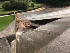 Fears dam wall could collapse and flood area near Manchester