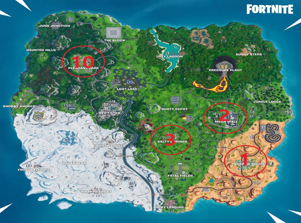 Fortnite Season 10 Map Of Stop Signs Fortnite Stop Signs Where To Find Locations For Season 10 Challenge The Independent The Independent