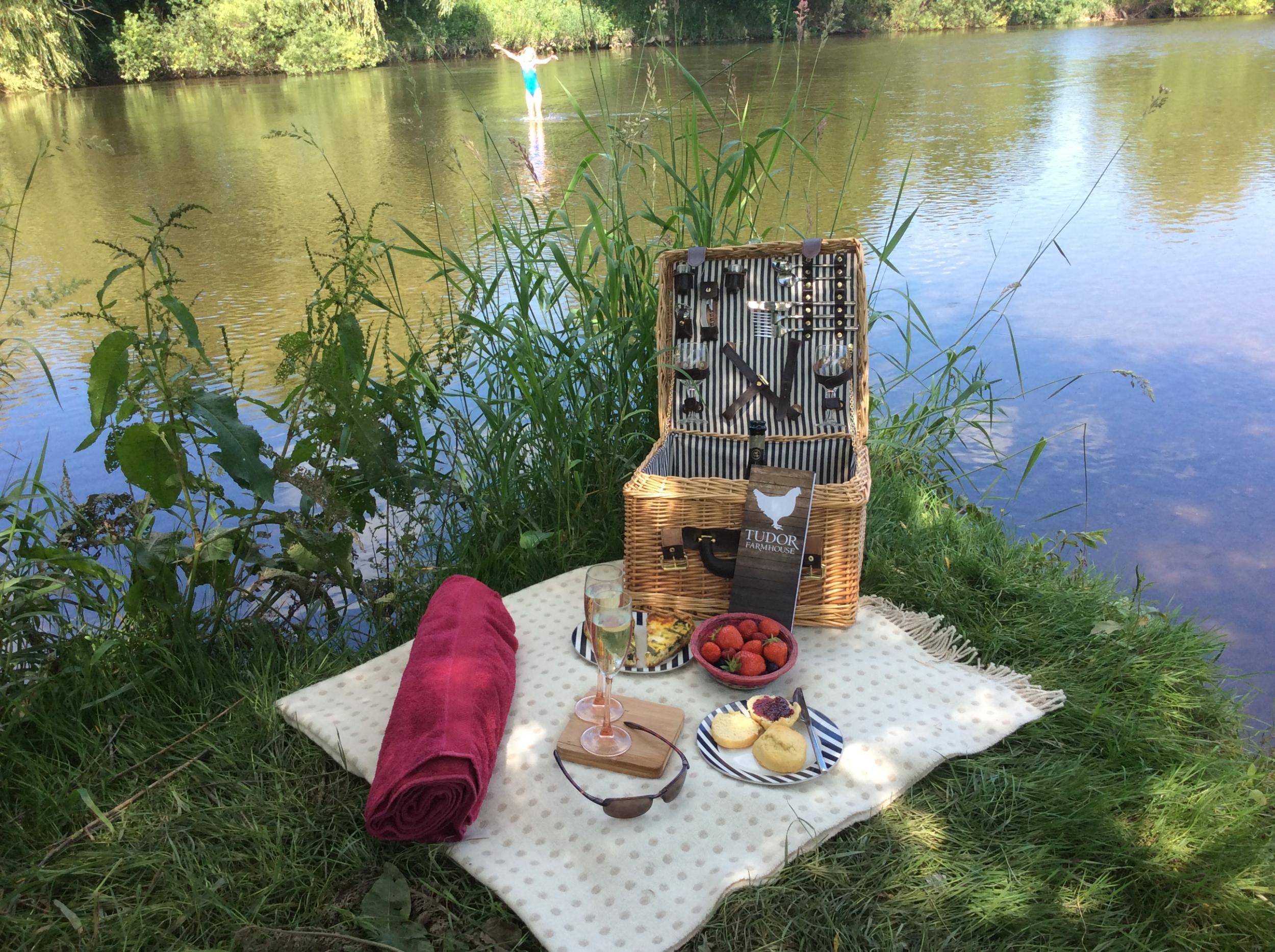 Wild swimming comes with a breakfast hamper