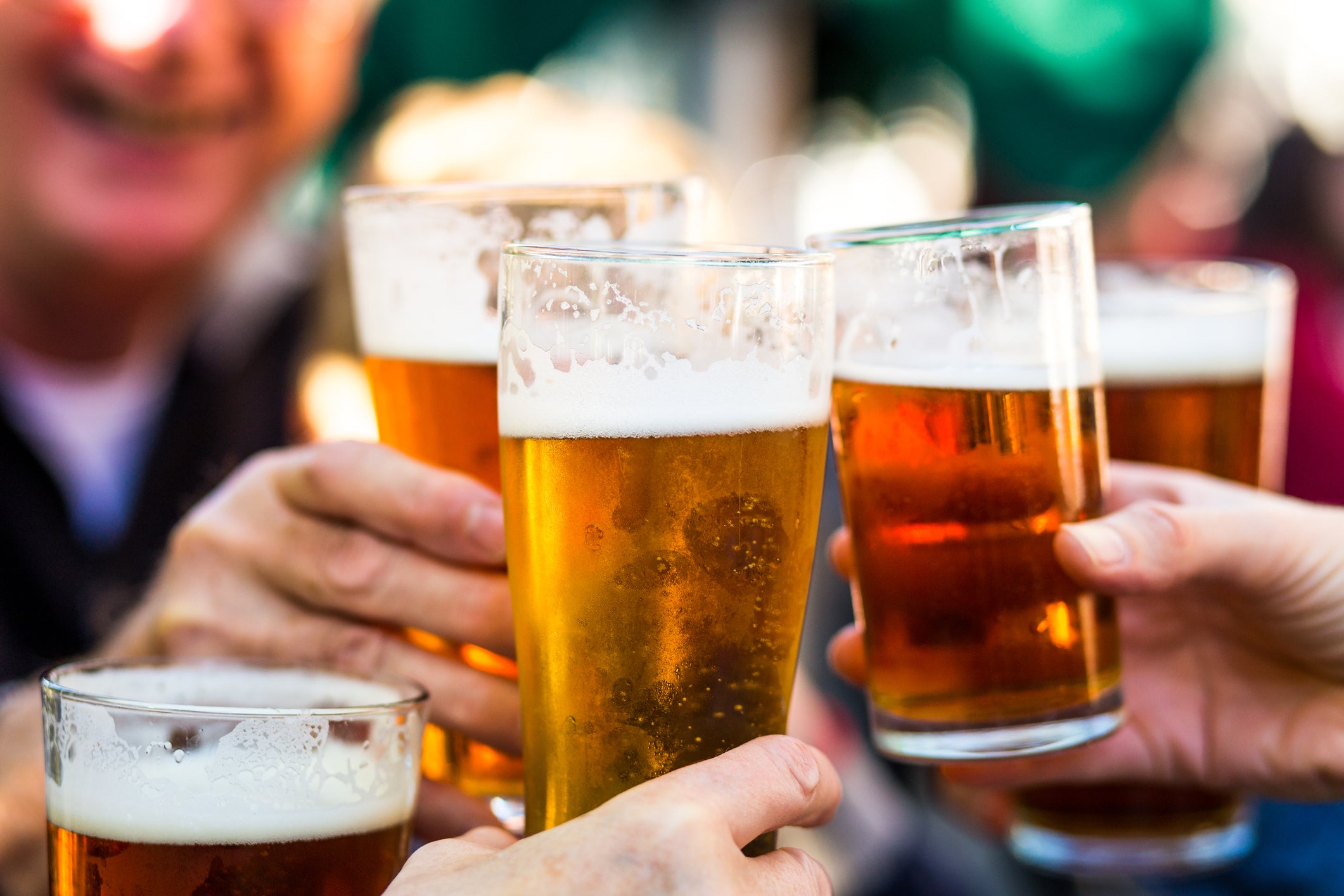 Cheers Celebration Toast with Pints of Beer