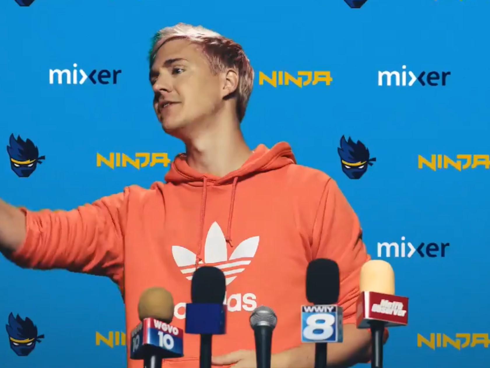 Ninja revealed the switch from Twitch to Mixer at a fake press conference