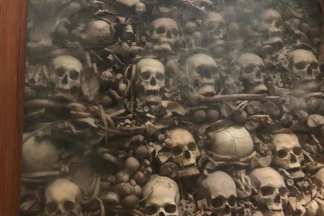 Christian martyrs' skulls in Ossuary Chapel in southern Italy