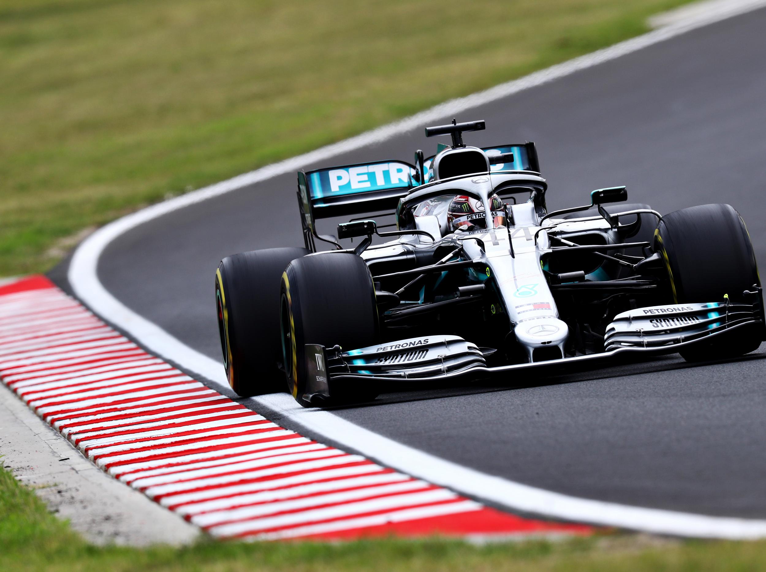 Lewis Hamilton edged out Red Bull's Max Verstappen