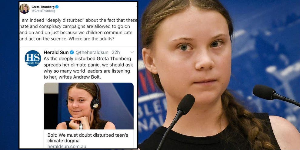 Climate change: Greta Thunberg responds to columnist Andrew Bolt for ...