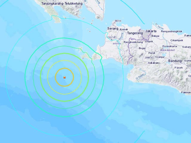 A shake map shows the location of the magnitude 6.8 earthquake