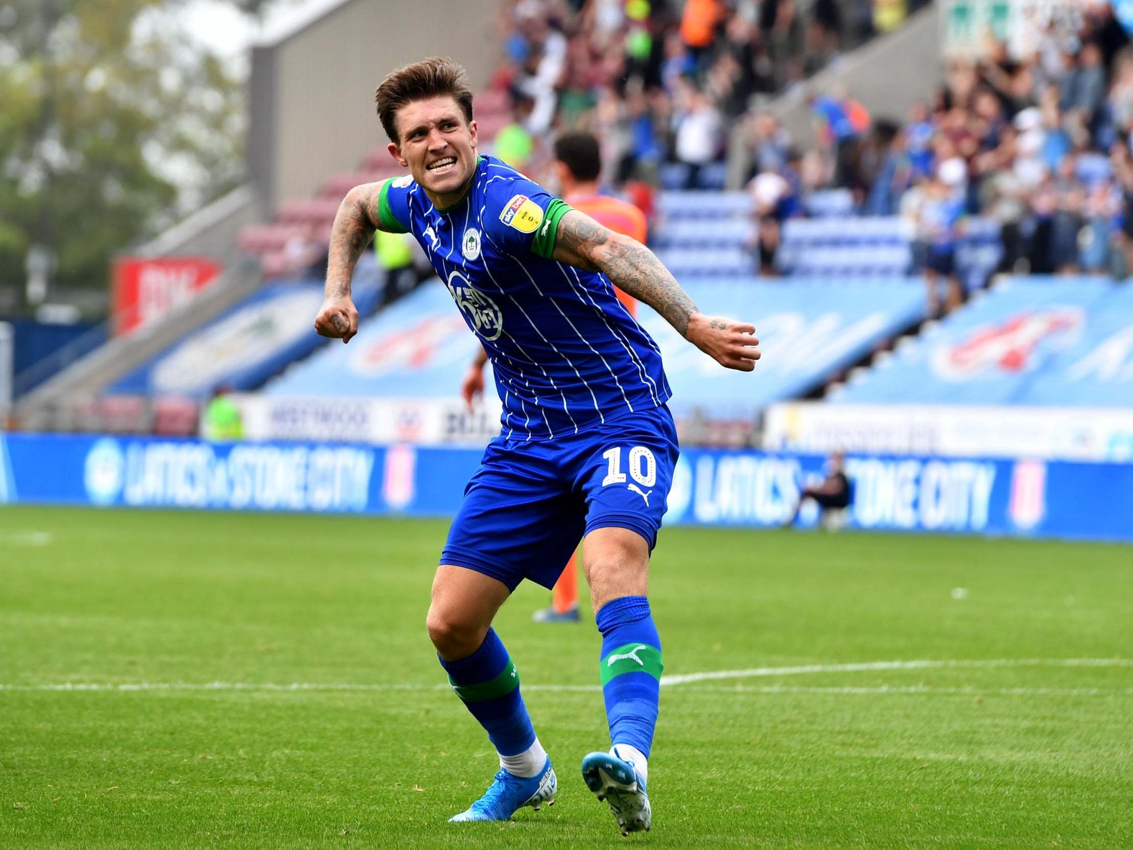 Josh Windass celebrates scoring vs Cardiff