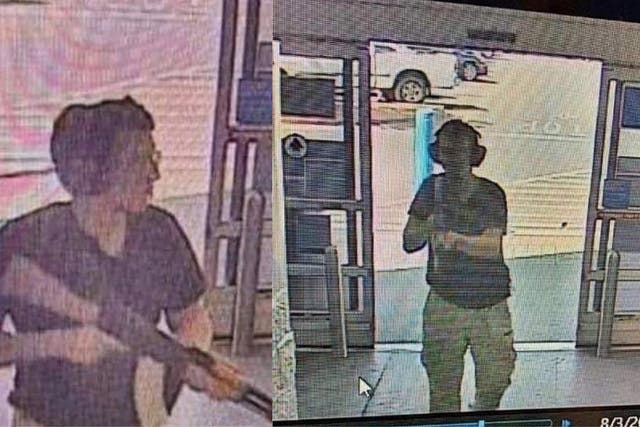A CCTV image of the gunman entering the Walmart store