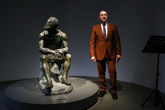 Kevin Spacey attends the reading of the event "The Boxer - La nostalgia del poeta" (The Boxer - The nostalgia of the poet) at Palazzo Massimo alle Terme