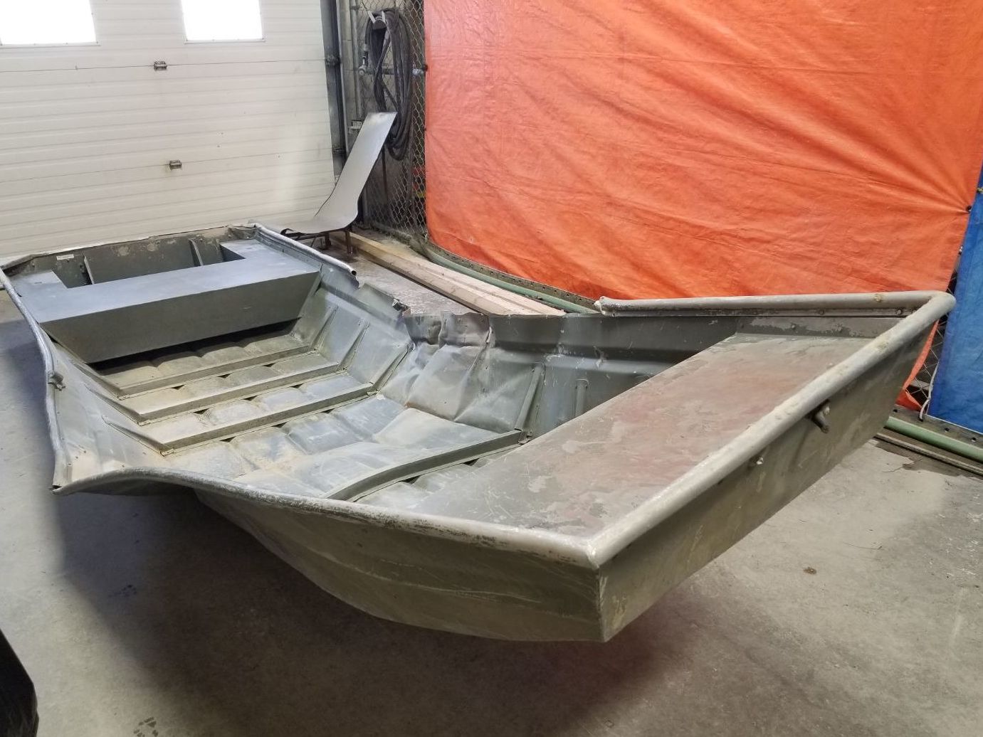 Officers found an abandoned aluminium boat by a riverbank