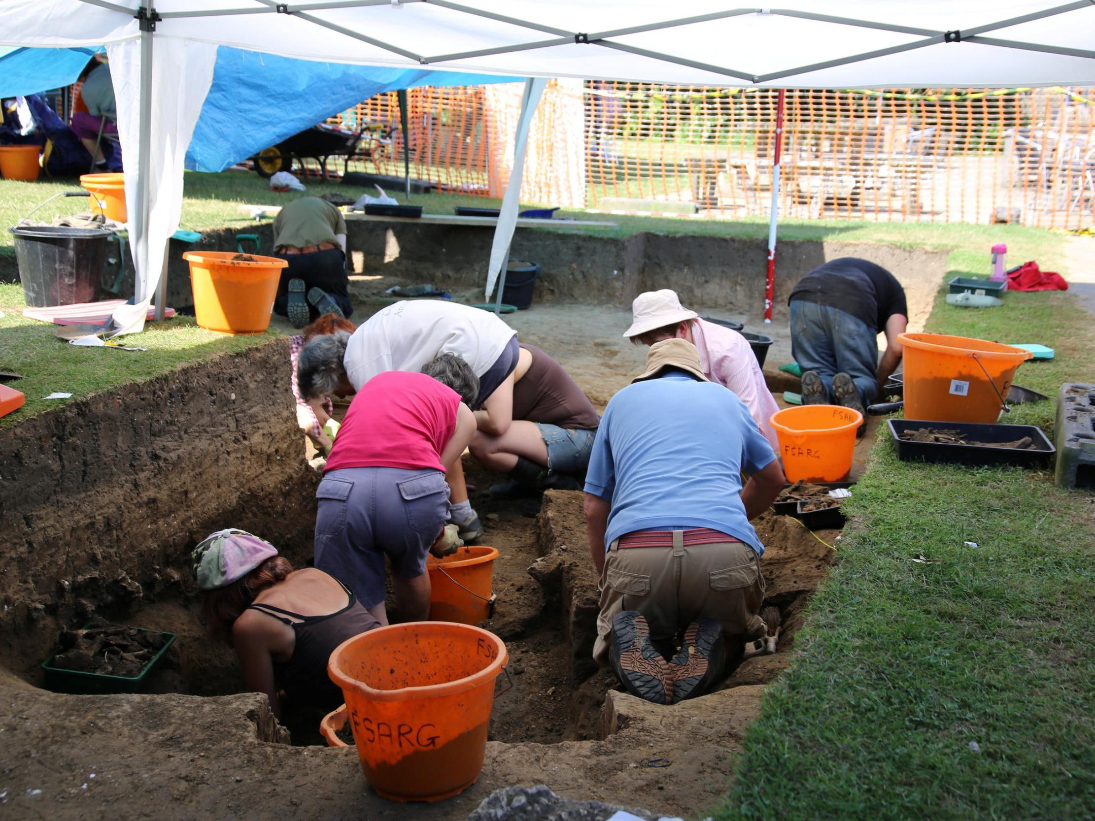 Archaeologists landed in a Kent beer garden after 15 years of searching for an ancient royal manor