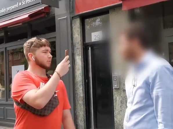 Michael's brother-in-law is racially abused by the stranger in St Albans