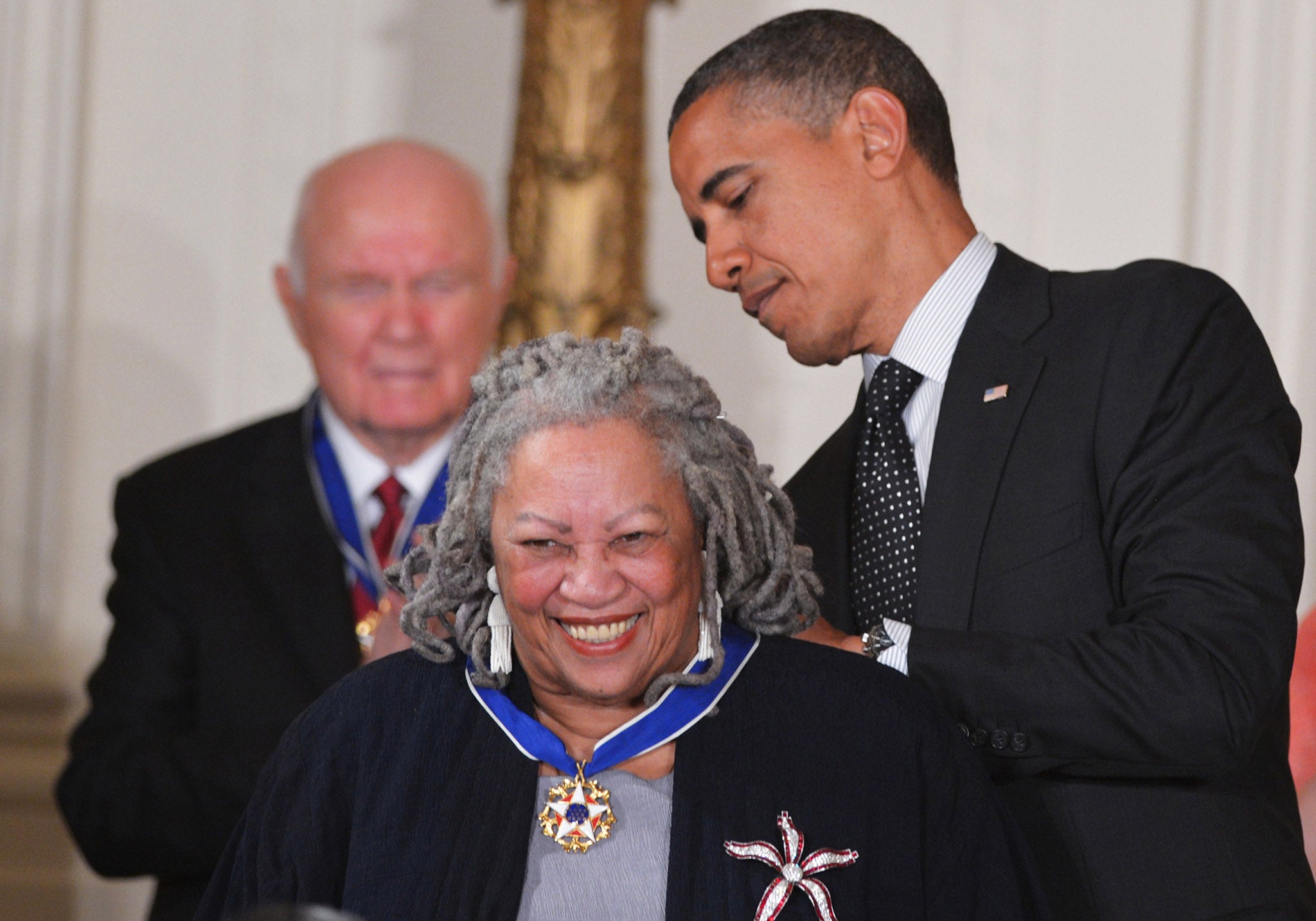 Morrison receives the presidential medal of freedom from US president Barack Obama in 2012