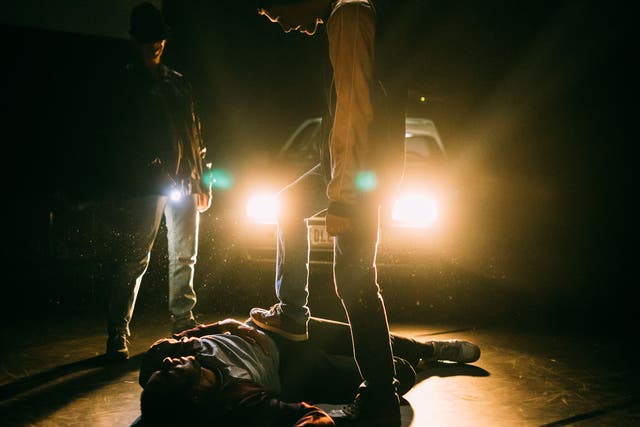 Milo Rau’s ‘La Reprise’ restages the brutal murder of a young man, Ihsane Jarfi, by drunken homophobes in Liege in Belgium in 2012