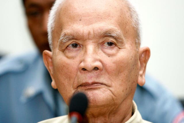 Chea stands trial at a war crimes tribunal in Phnom Penh in 2008